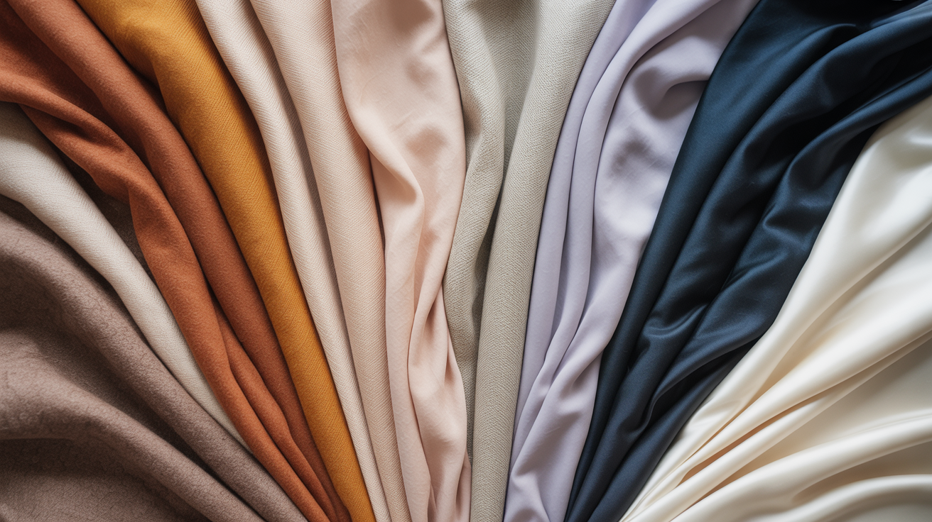 Draped silks in the four seasonal color families