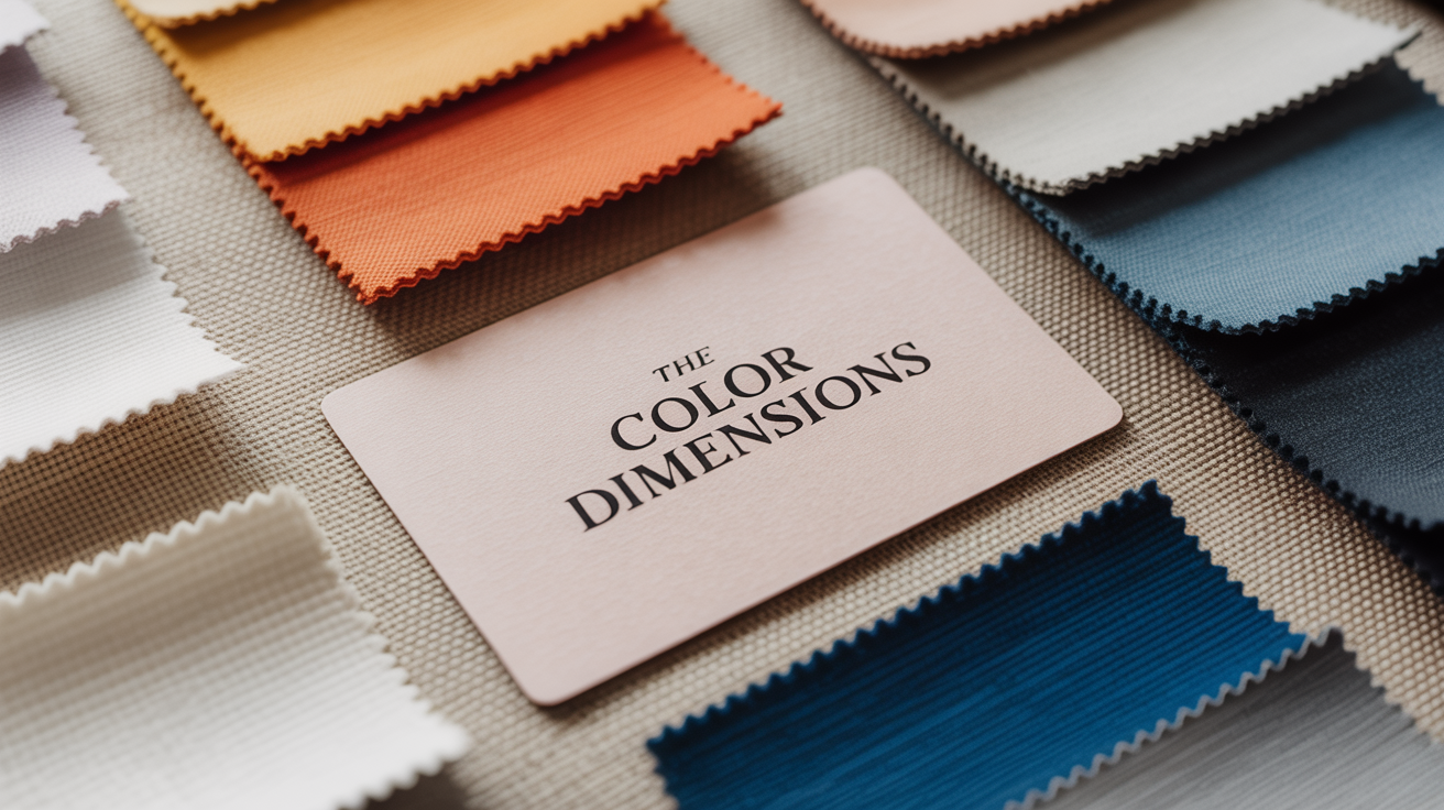 The three color dimensions — warmth, depth, and clarity — illustrated through fabric swatches